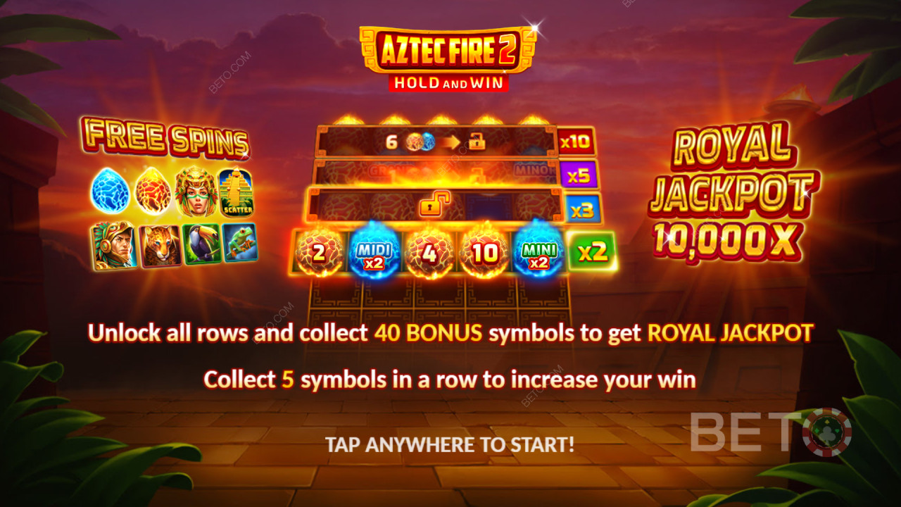 Бонусные функции в Aztec Fire 2 от 3 Oaks Gaming