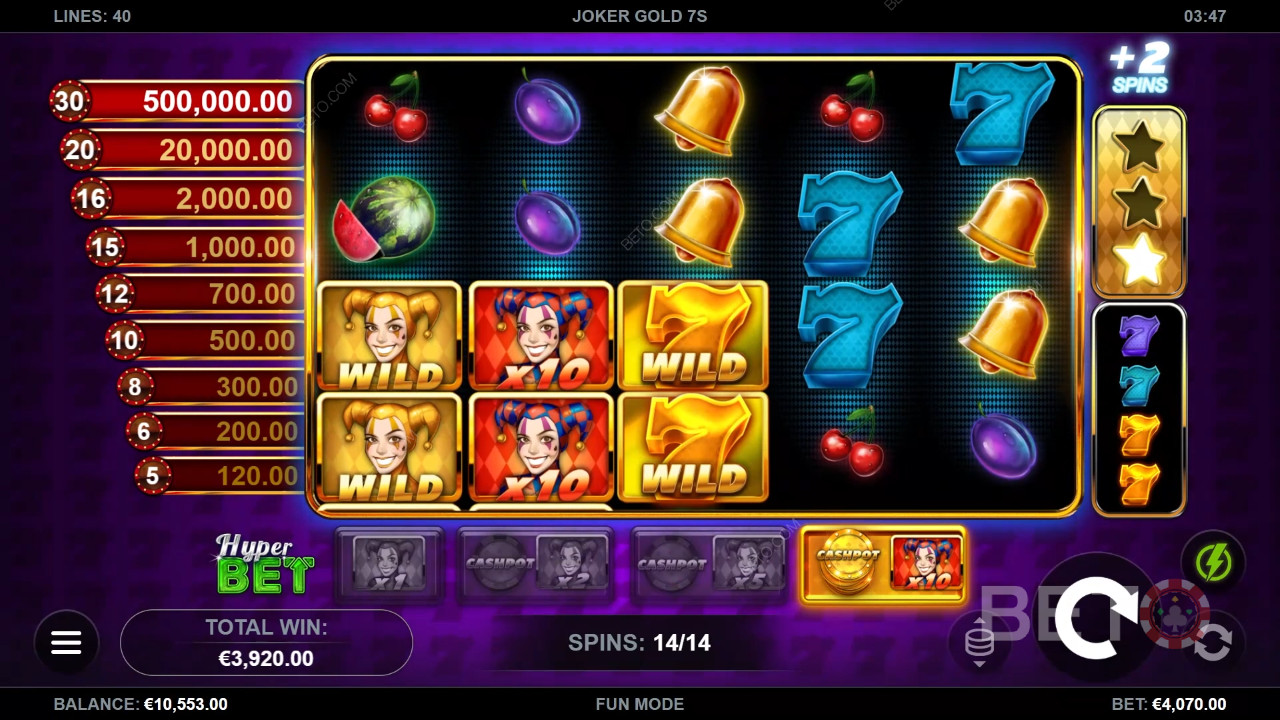 Выиграйте 50 000x вашу ставку в игровом автомате Joker Gold 7s!
