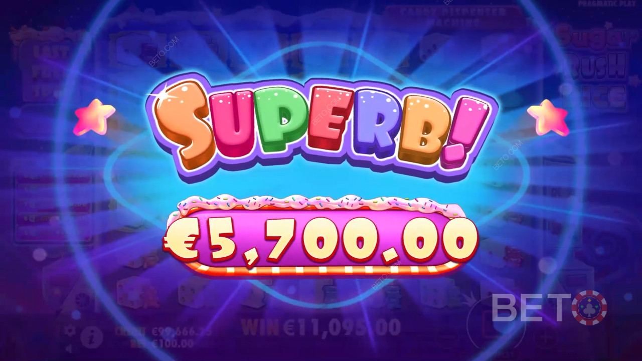 Выиграйте 5 000x вашу ставку в видеослоте Sugar Rush Dice!