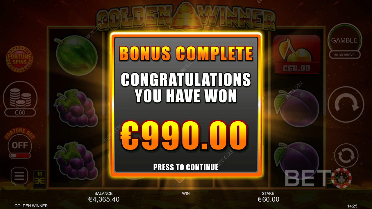 Выиграйте 2 500x вашу ставку в игровом автомате Golden Winner!