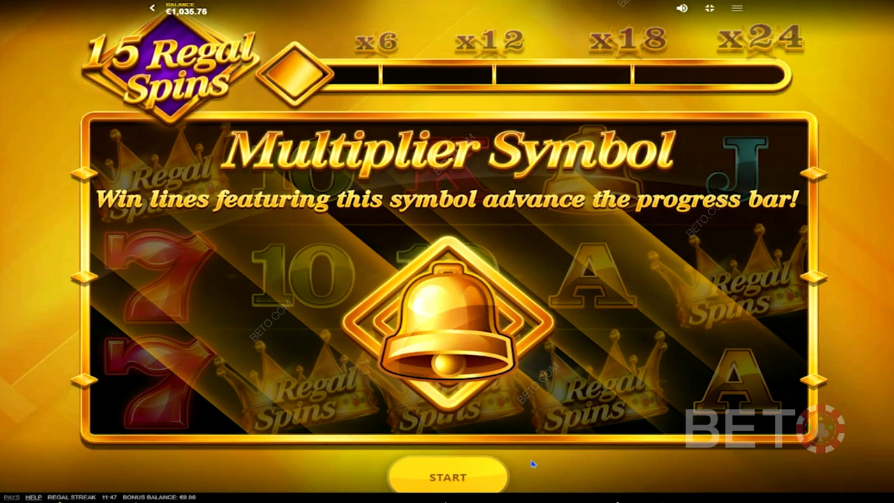 Золотой символ Multiplier от Regal Streak