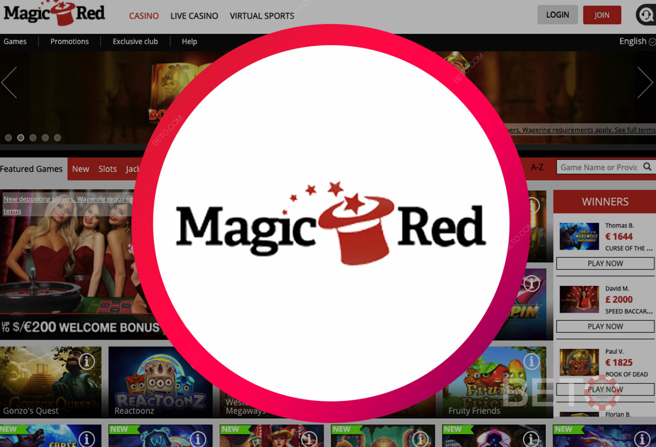 Онлайн-казино Magic Red - удобный веб-сайт