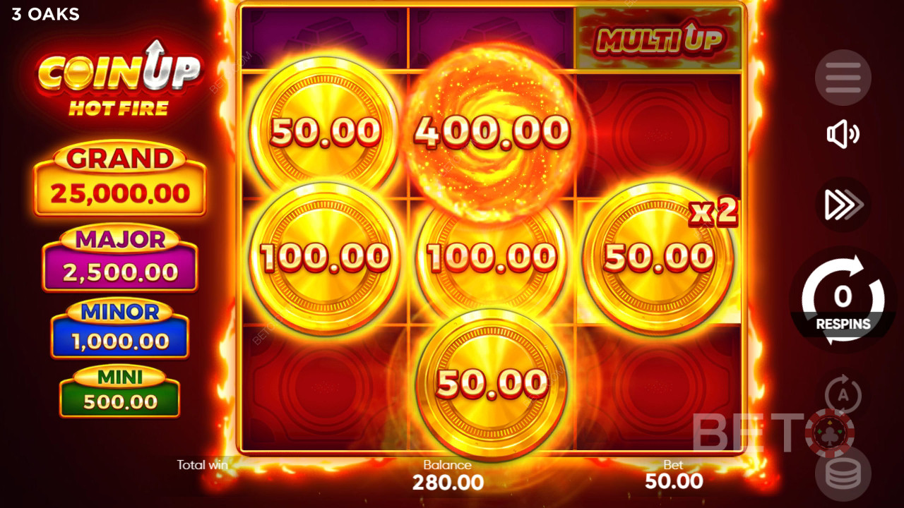 Как играть в Coin Up от 3 Oaks Gaming: Горячий огонь