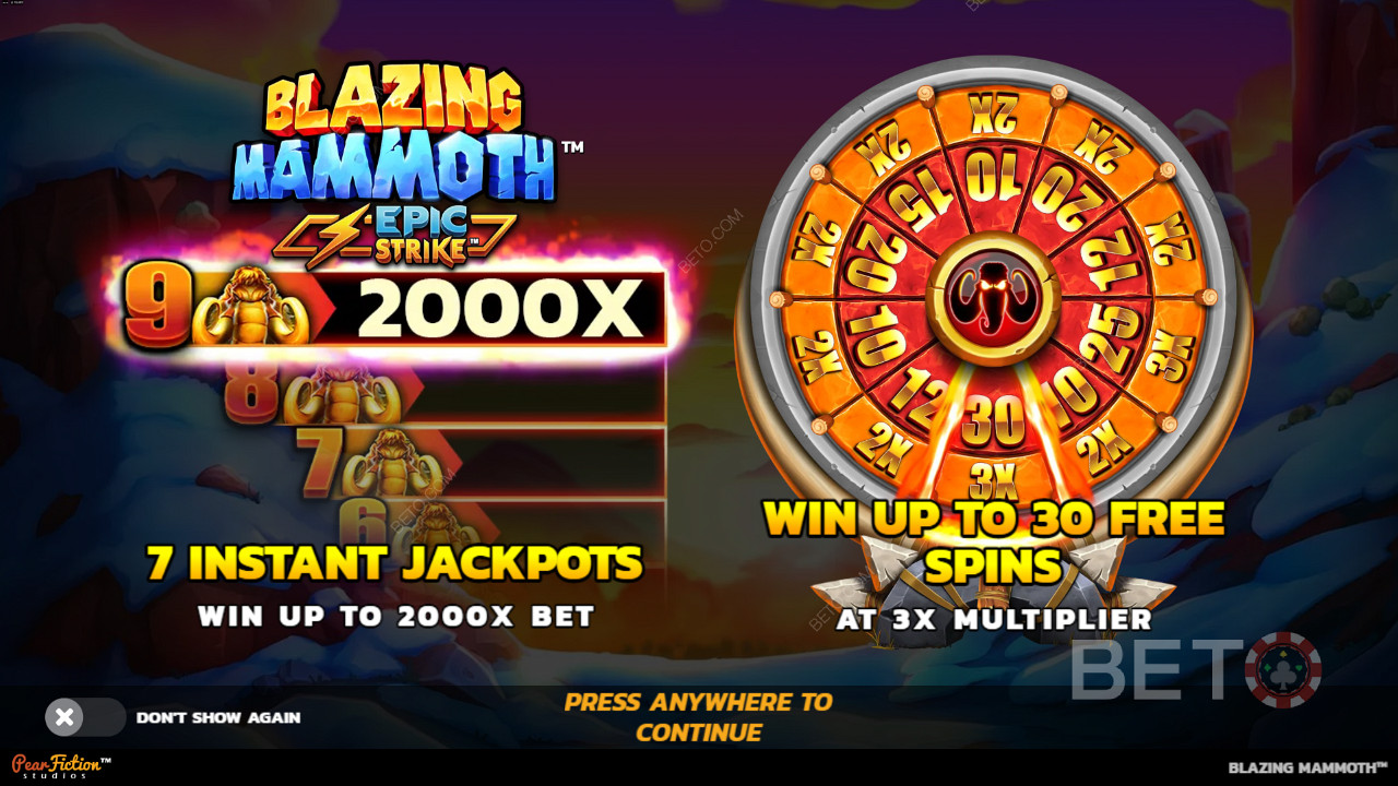 Выигрыш до 2 000x вашей ставки в игровом автомате Blazing Mammoth