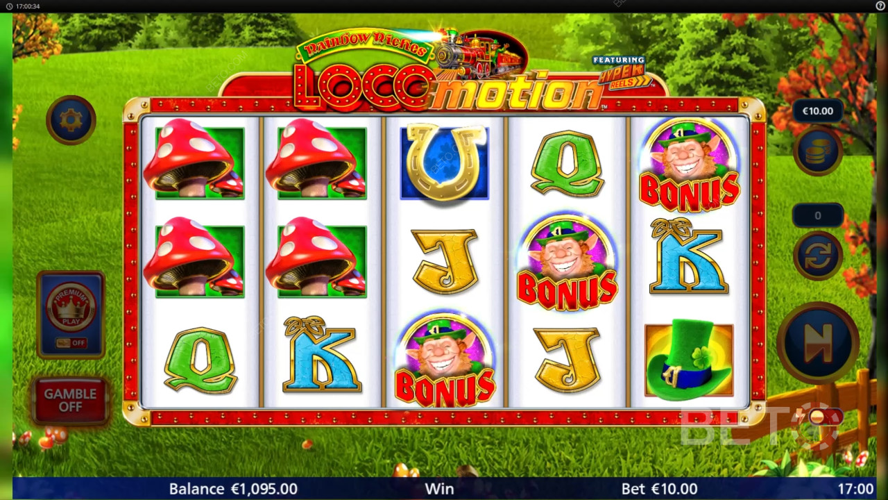 Бонусные функции объясняются в Rainbow Riches Locomotion by Light and Wonder