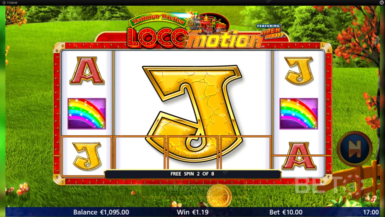 Выиграйте 1,037x вашу ставку в онлайн слоте Rainbow Riches Locomotion!