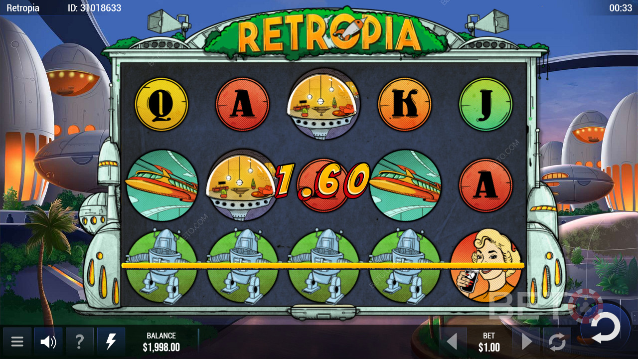 Воспользуйтесь преимуществами 25 линий выплат и получайте легкие выигрыши в игровом автомате Retropia