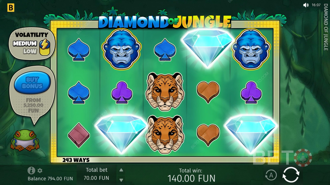 Обзор Diamond Of Jungle от BETO Slots