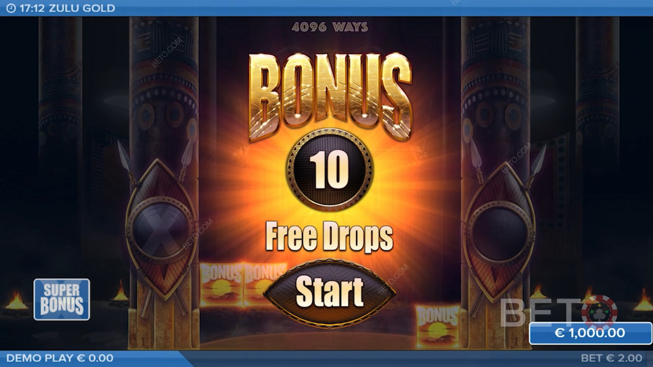 Функция Multiplier Free Drops предоставляет игрокам 10-25 бесплатных вращений, в этом слоте