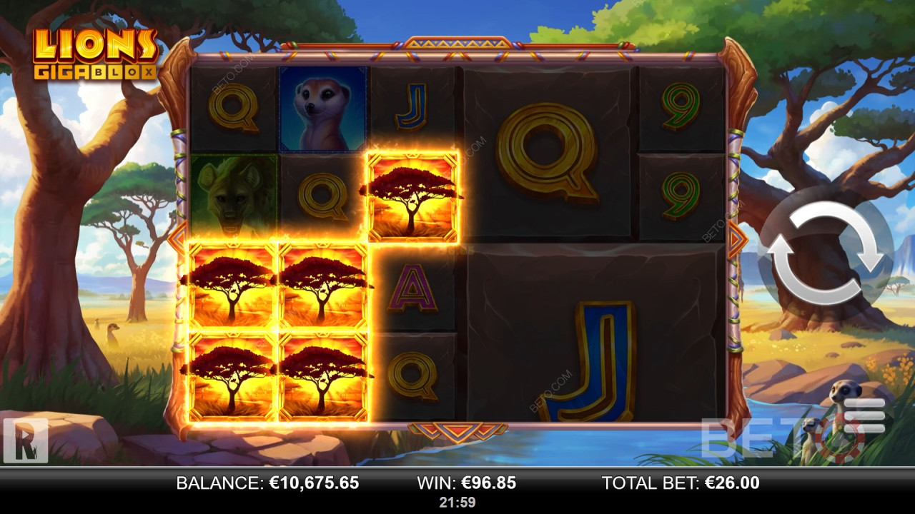 Lions GigaBlox Review by BETO Slots