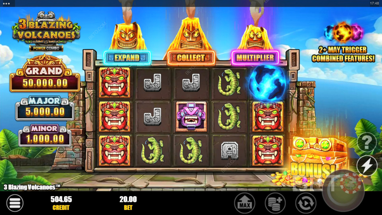 3 Blazing Volcanoes Power Combo Играть Бесплатно
