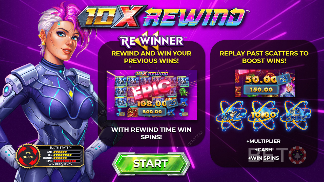 Слот 10x Rewind, позволяющий перематывать и наслаждаться предыдущими выигрышами