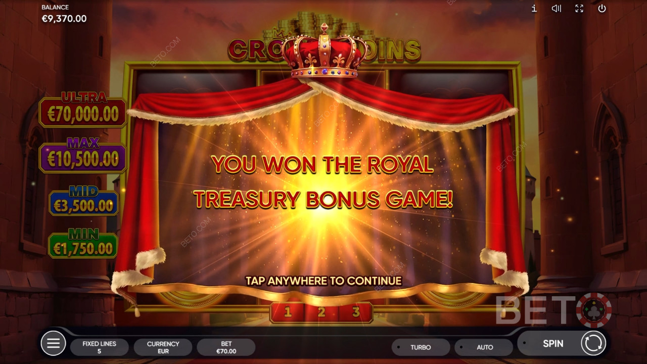 Выиграйте 2,500x вашу ставку в онлайн слоте Crown Coins!