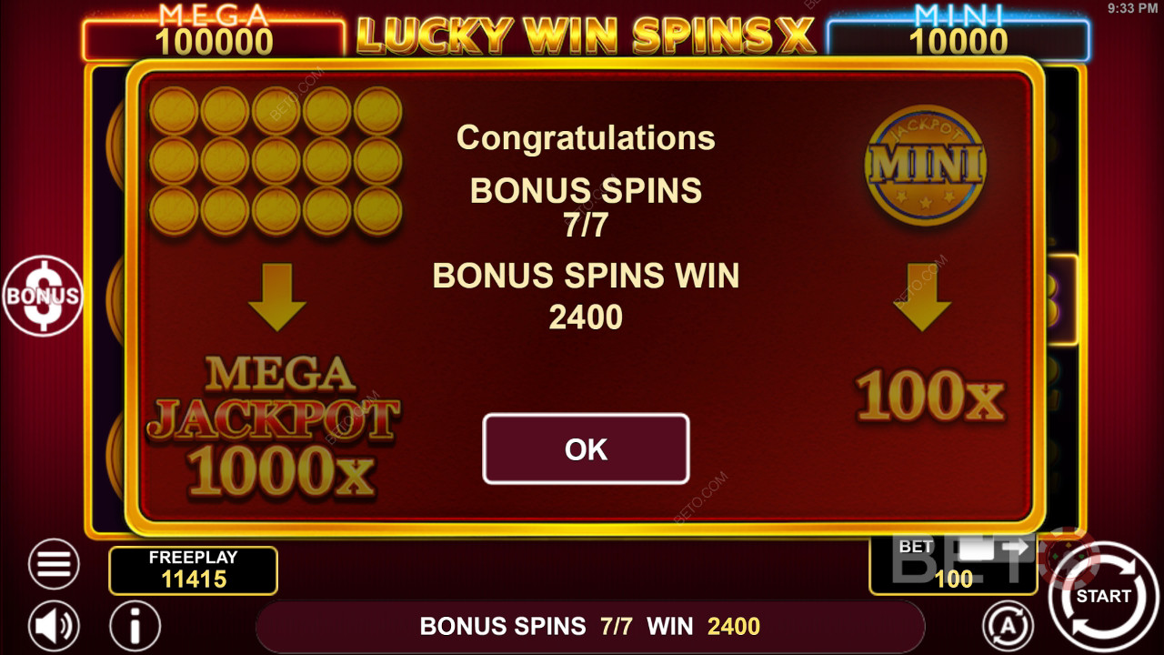 Бонусные функции, объясненные в Lucky Win Spins X от 1spin4win