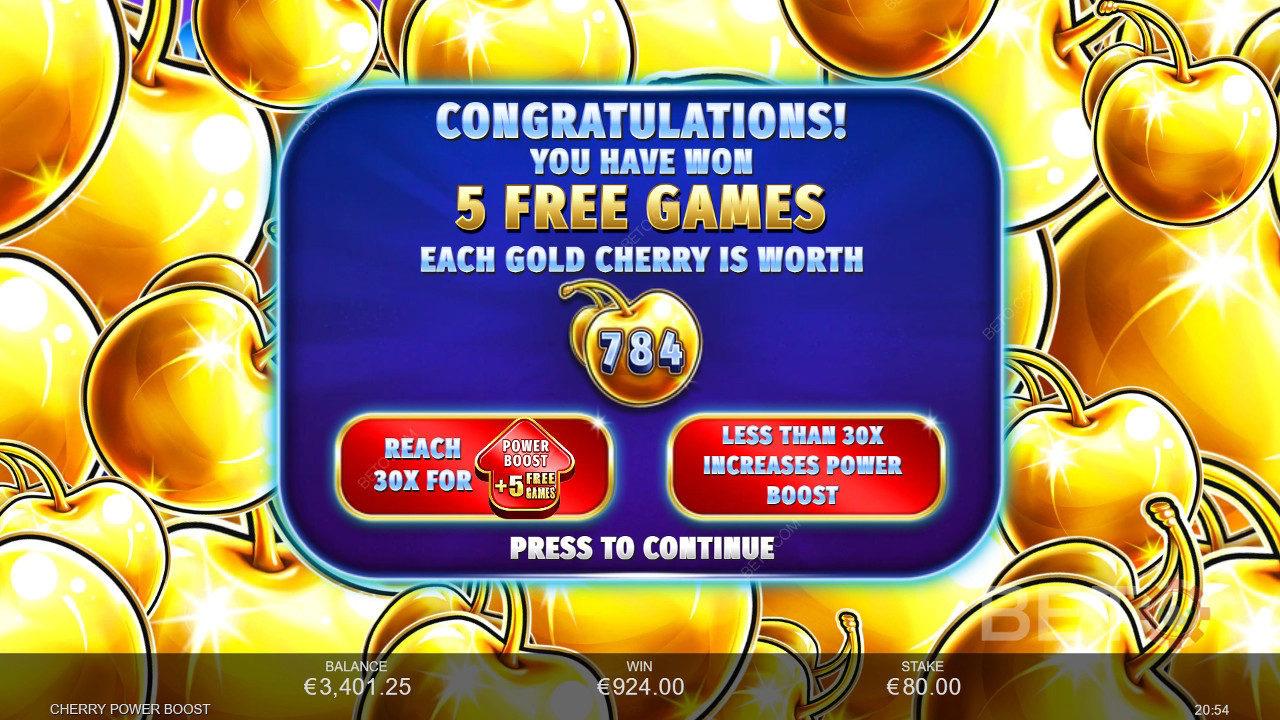 Выиграйте 2 500x вашу ставку в онлайн слоте Cherry Power Boost!