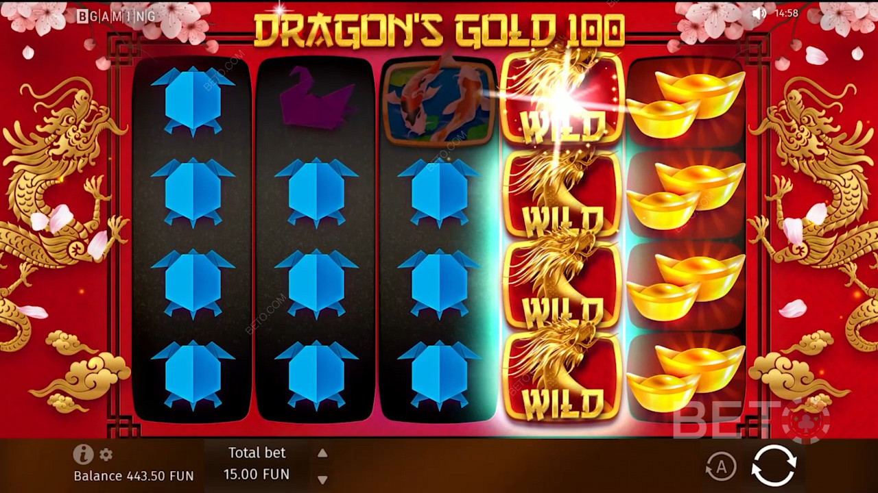 Яркие символы Wild в игре Dragon