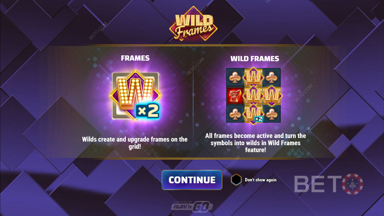 Запуск Wild Frames и информация о бонусных функциях