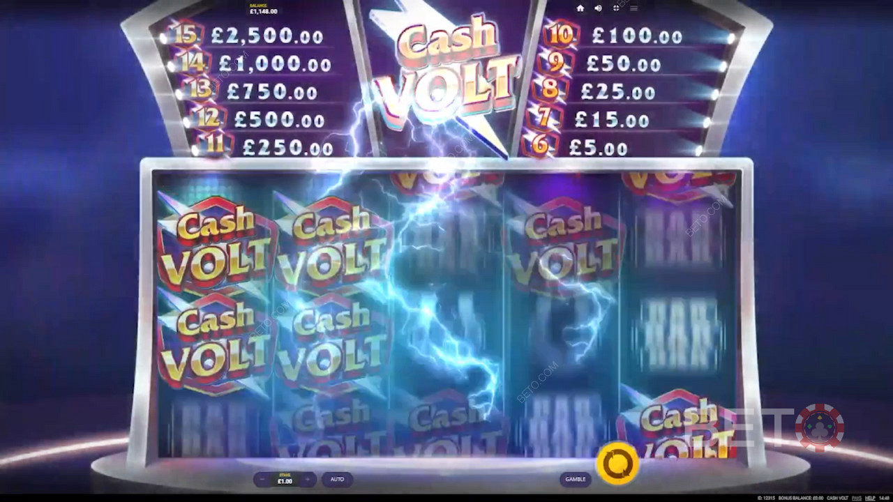 Символы Cash Volt могут выдавать выплаты с любой позиции на нескольких линиях выплат