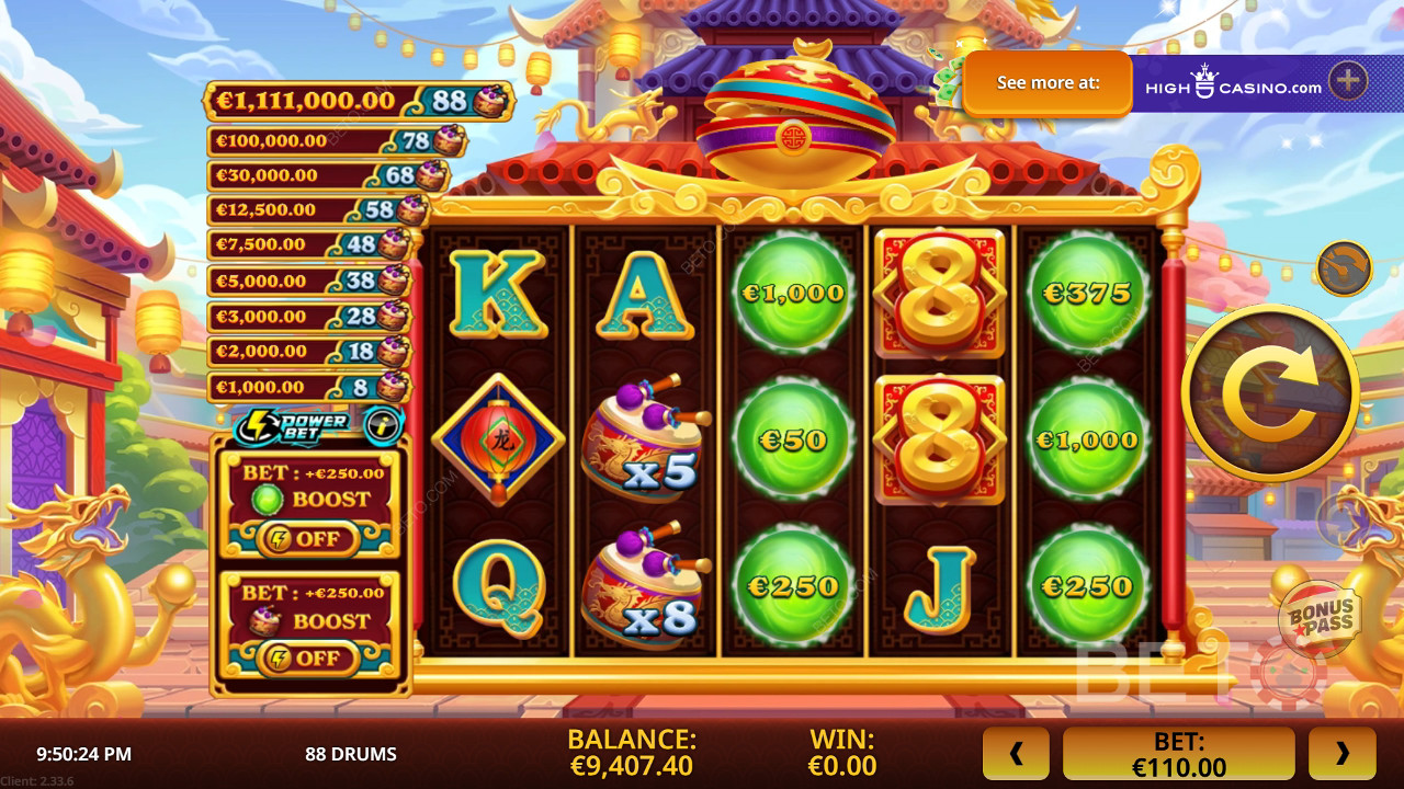 88 барабанов Обзор от BETO Slots