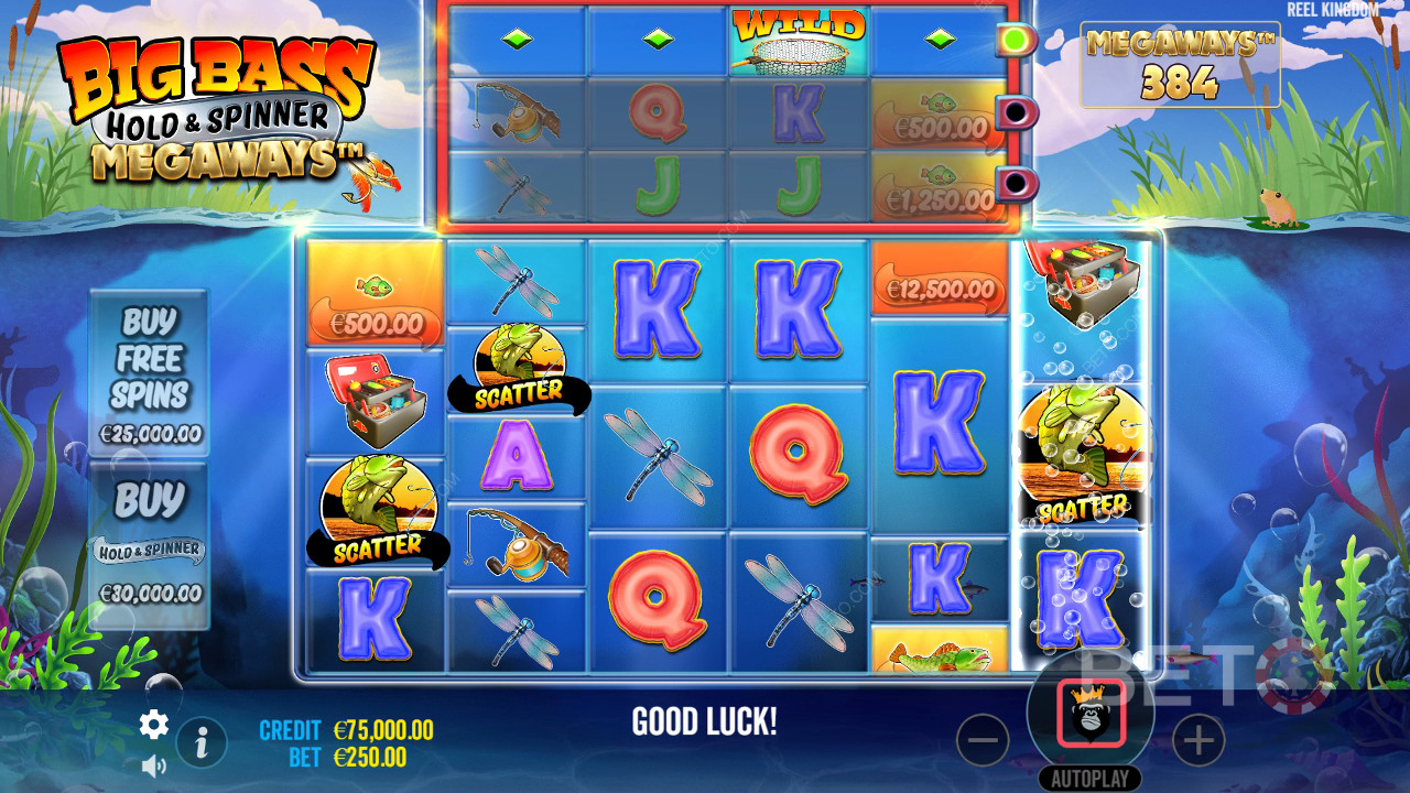 Выиграйте 20 000x вашу ставку в слоте Big Bass Hold и Spinner Megaways!