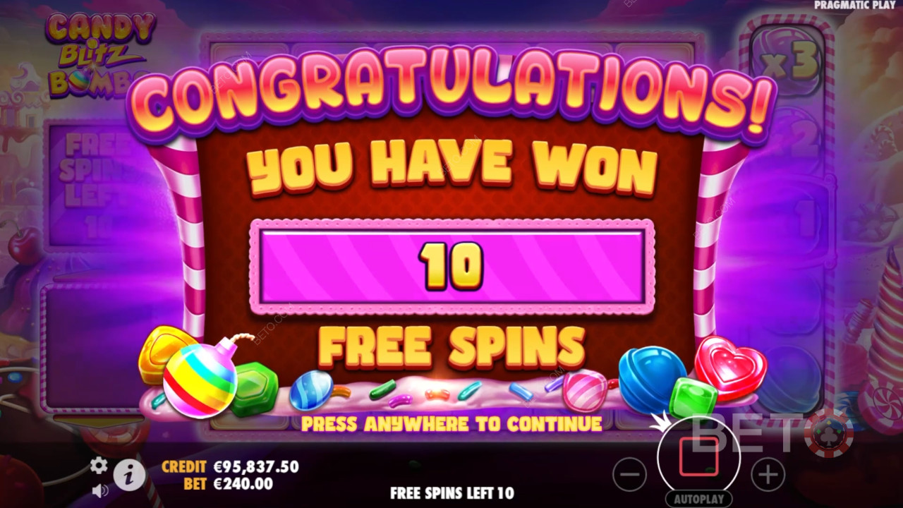 Выиграйте 5 000x вашу ставку в видеослоте Candy Blitz Bombs!