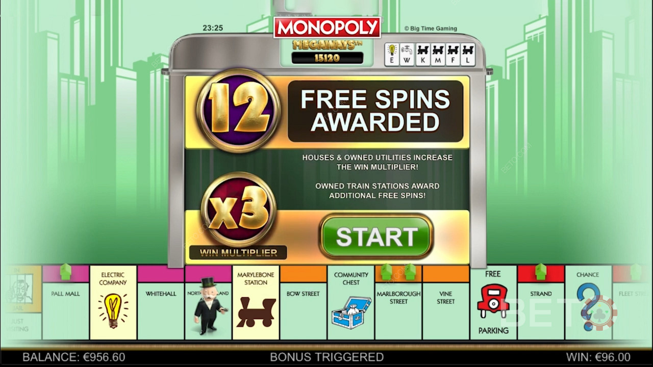 Функция бесплатных вращений и другие бустеры в Monopoly Megaways