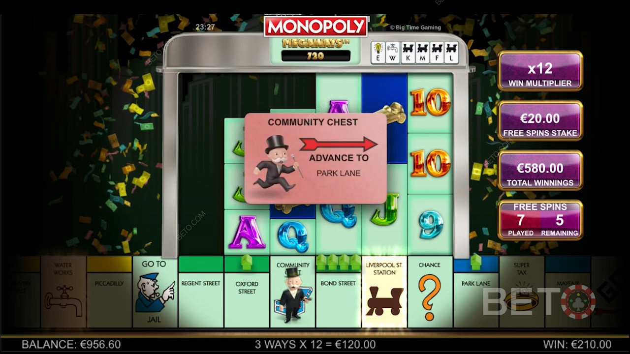 Тематические бонусные функции Monopoly Megaways
