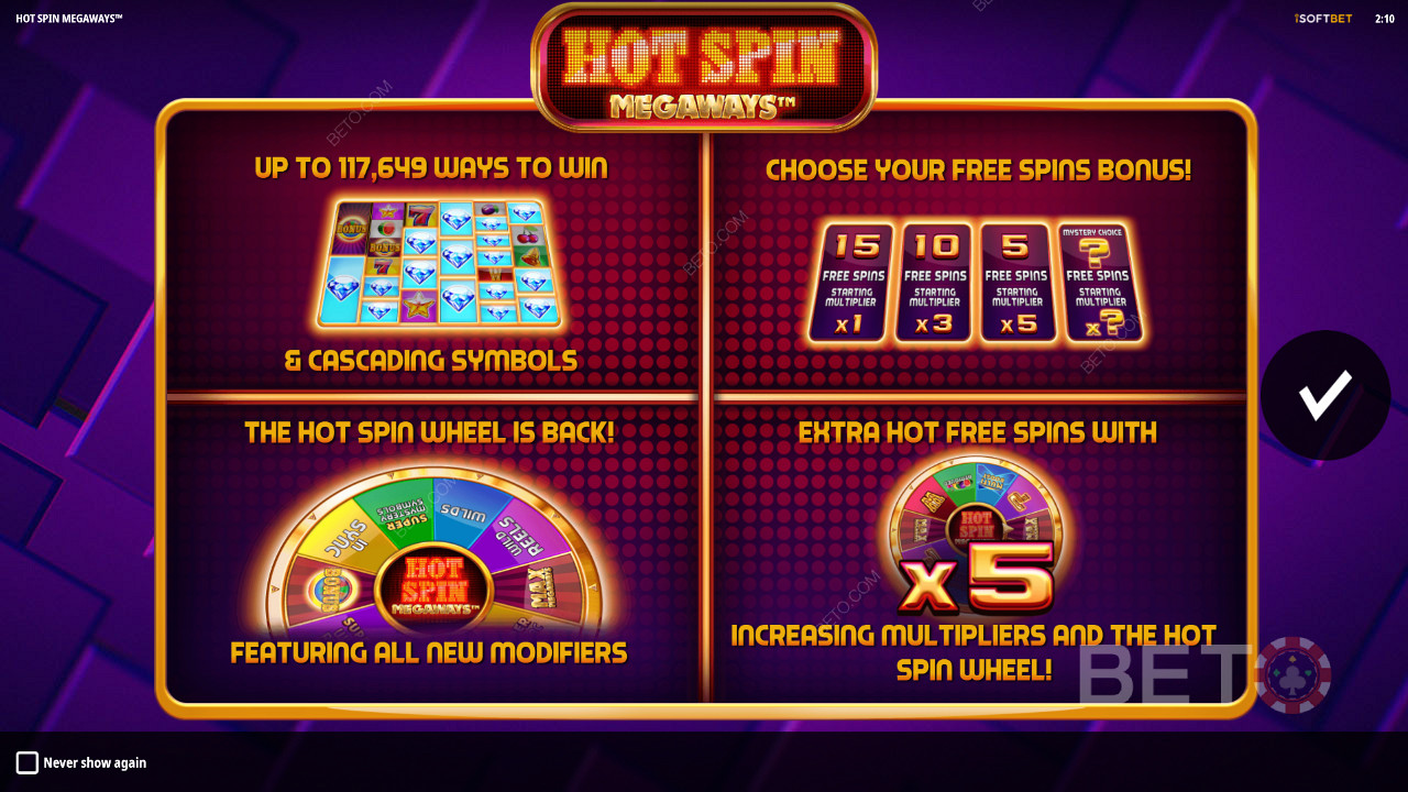 Вступительный экран Hot Spin Megaways