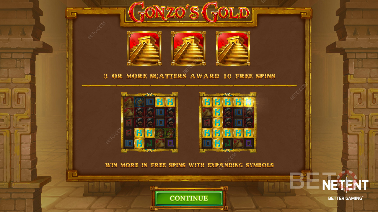 Наслаждайтесь бесплатными спинами с расширяющимися символами и кластерными выплатами в слоте Gonzo