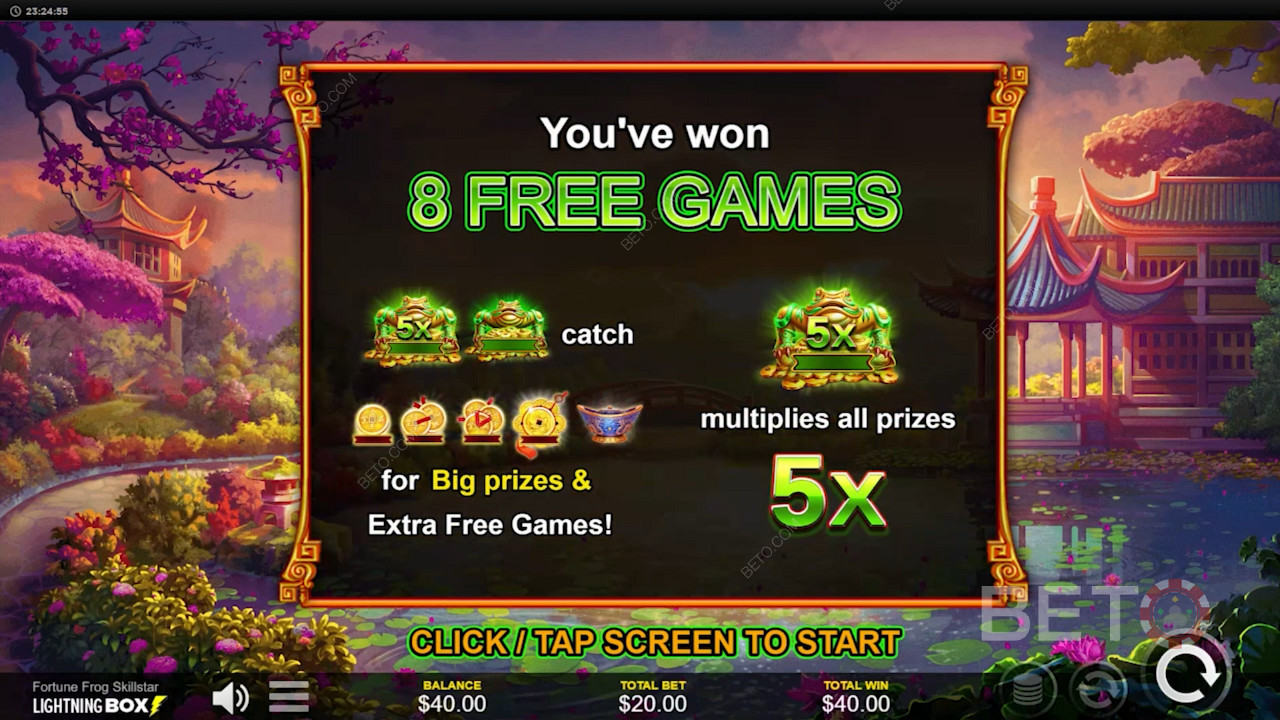 Выиграйте по-крупному в слот-игре Fortune Frog Skillstar - Максимальный выигрыш составляет 4 672x от суммы вашей ставки.