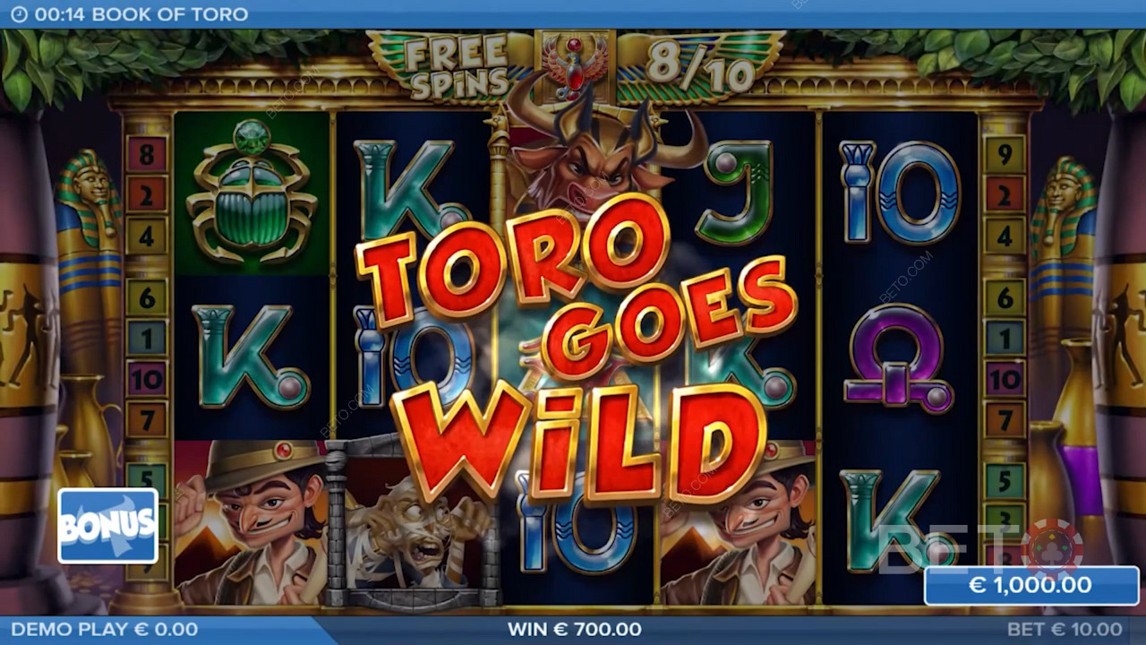 Наслаждайтесь классической функцией Toro Goes Wild, встречающейся в других слотах Toro