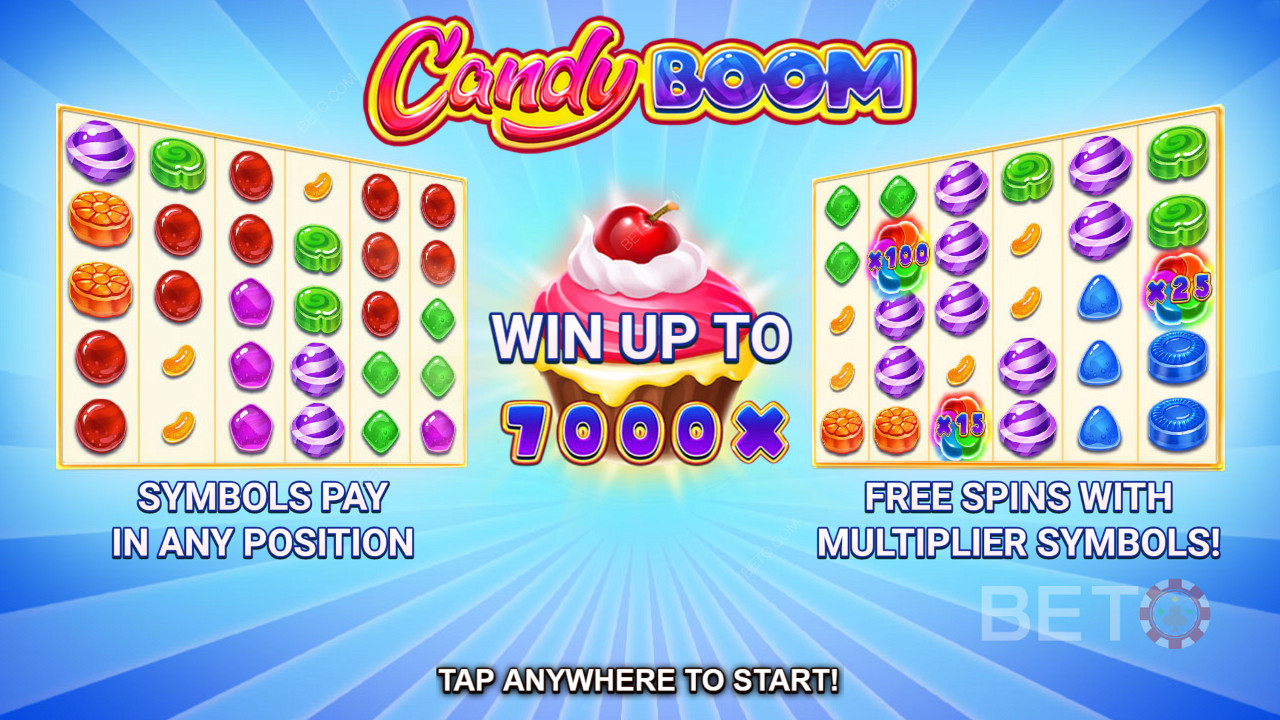 Начало игровой сессии в Candy Boom