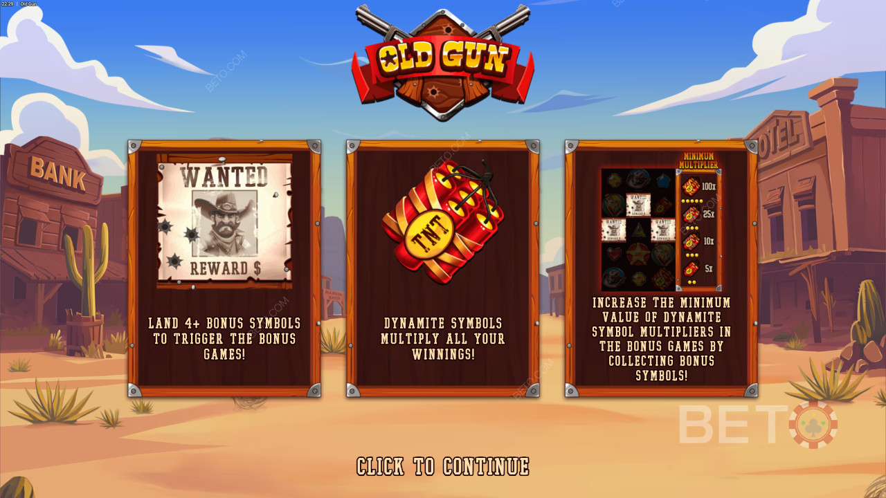 Бонусные функции в игре Old Gun от Backseat Gaming