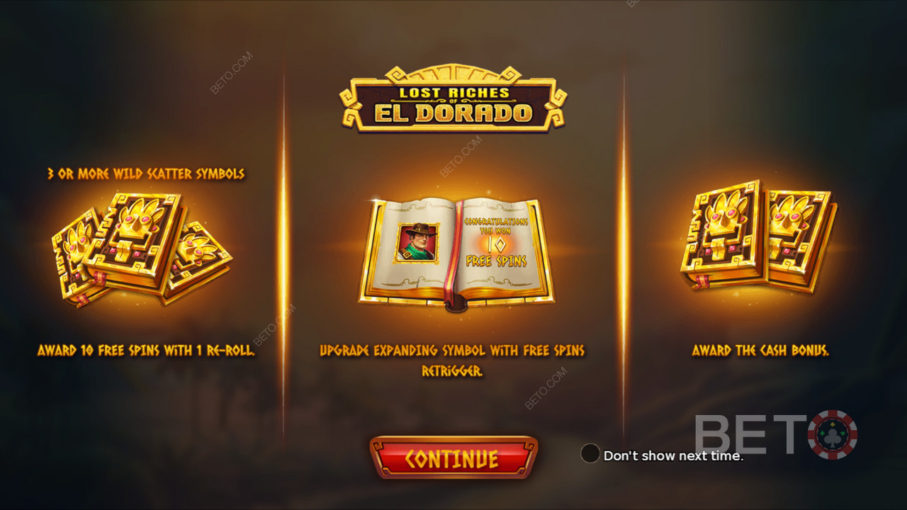 Вступительный экран Lost Riches of El Dorado, дающий некоторую информацию