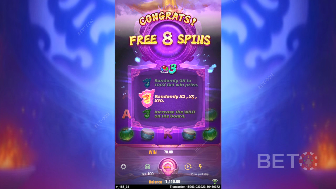 Бонусные функции в игре 3 Pot Dragons от TaDa Gaming
