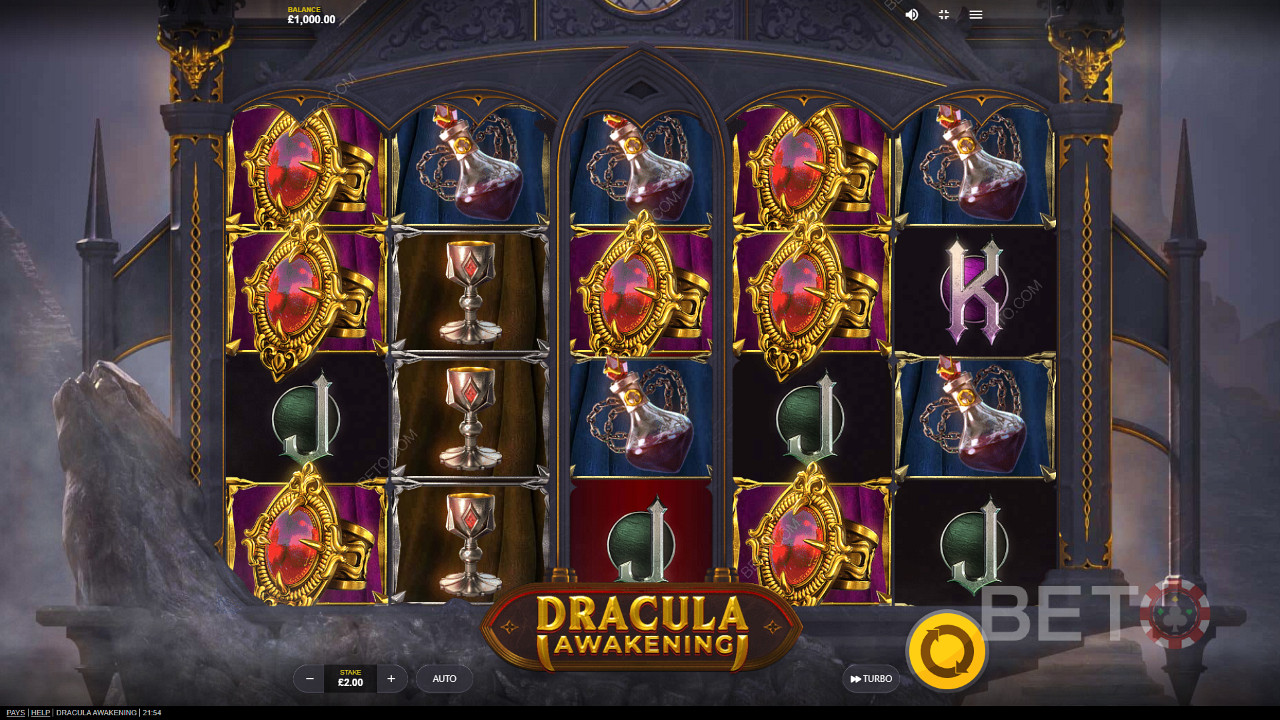 Наслаждайтесь красивыми символами и темой в игровом автомате Dracula Awakening