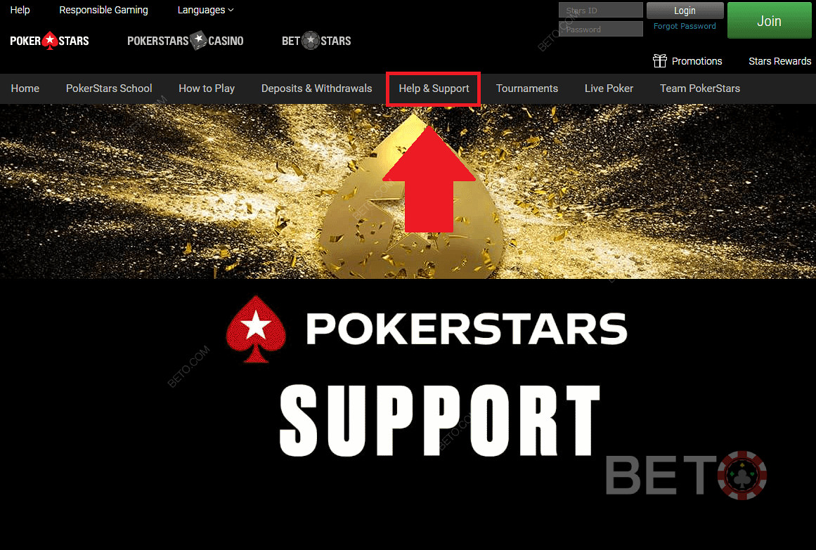 Служба поддержки и сопровождения клиентов казино PokerStars