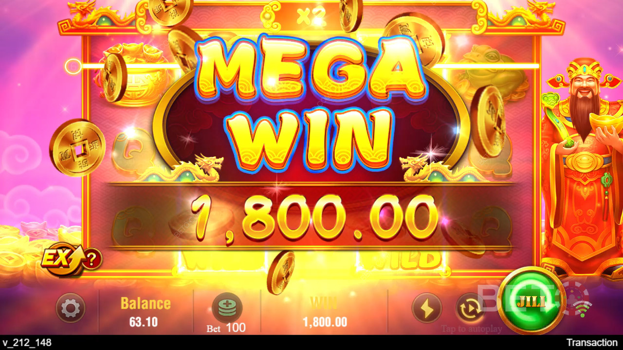 Выиграйте 6 750x вашу ставку в игровом автомате Jili Caishen!