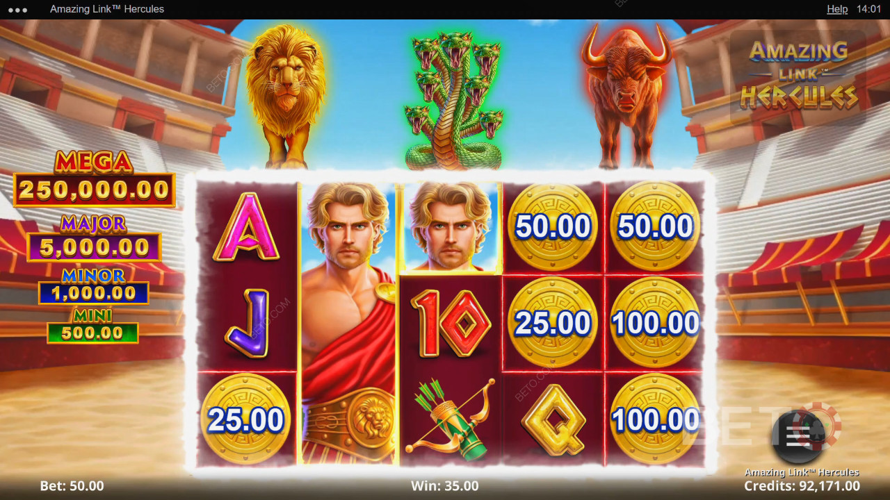 Обзор Amazing Link Hercules от BETO Slots