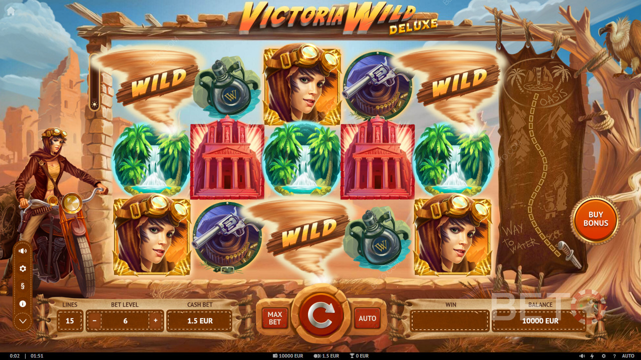 Выиграйте до 25 000x вашей ставки в игровом автомате Victoria Wild Deluxe