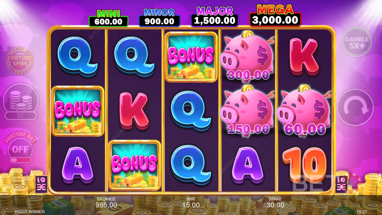 Бонусные функции, объясненные в Piggy Winner by Inspired Gaming