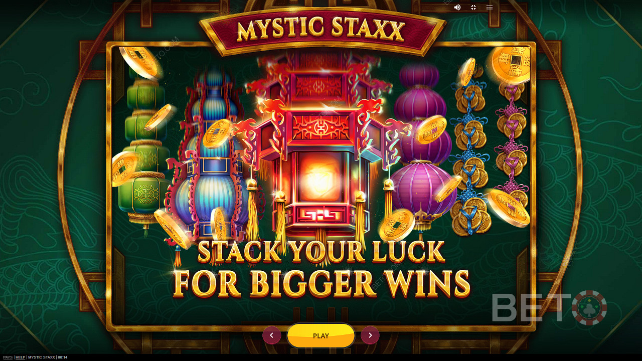 Наслаждайтесь расширяющимися стеками и выигрывайте до 2 000x от вашей ставки в игре Mystic Staxx