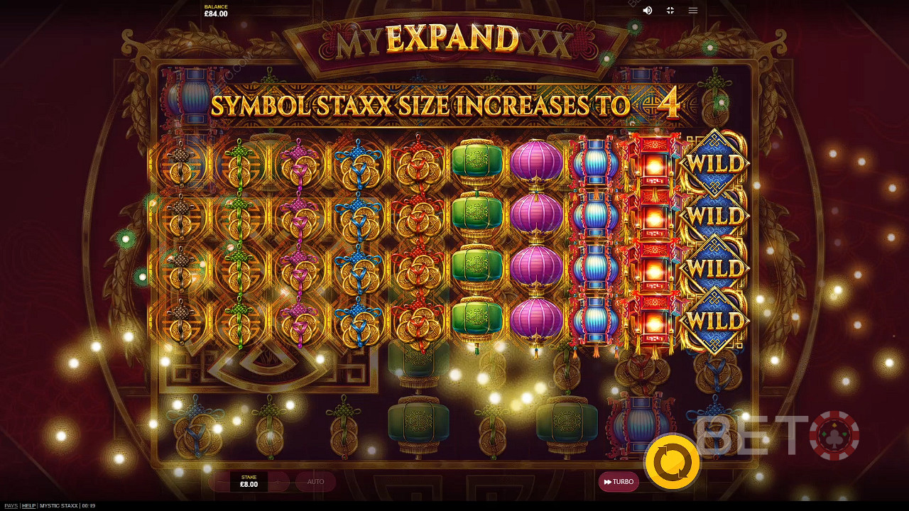 Один спин с расширенными символами может принести вам большие выигрыши в игровом автомате Mystic Staxx
