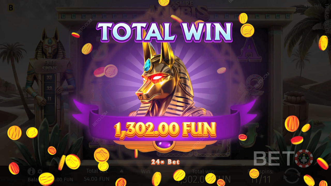 Выиграйте 1,939x вашу ставку в онлайн слоте Treasure of Anubis!
