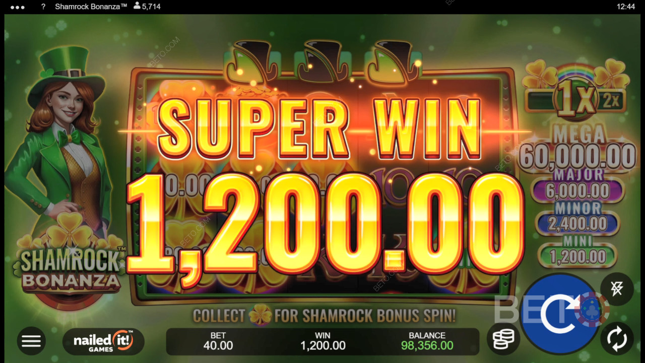 Бонусные функции в Shamrock Bonanza от Nailed It! Games