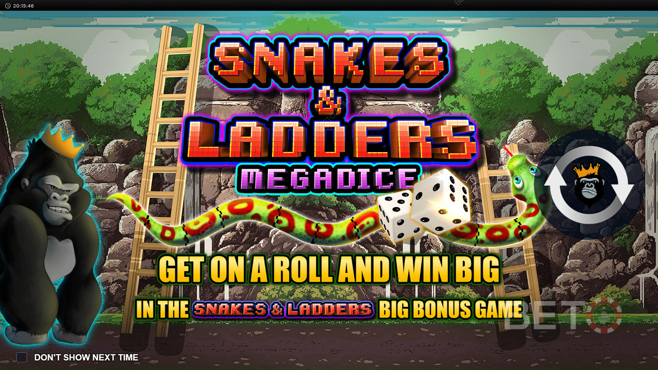 Запуститебонусную игру Snakes and LaddersBoard Bonus и догонитесь до максимального выигрыша