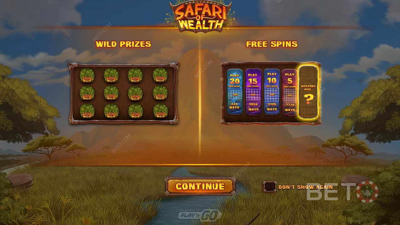 Получайте огромные выигрыши благодаря диким призам и бесплатным вращениям в слоте Safari of Wealth