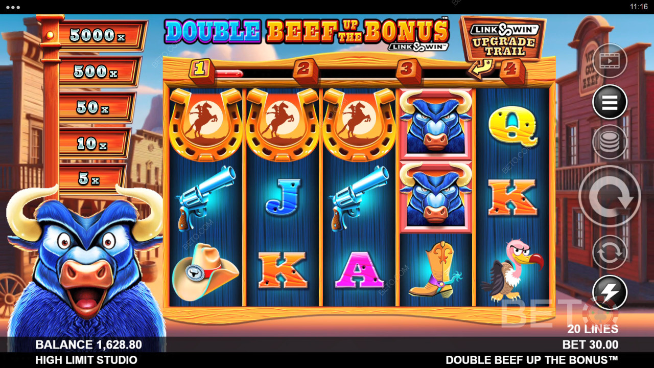 Обзор бонусов Double Beef Up от BETO Slots