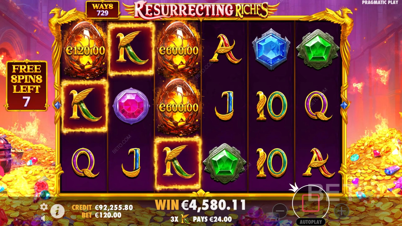 Бонусные функции, объясненные в Resurrecting Riches by Pragmatic Play