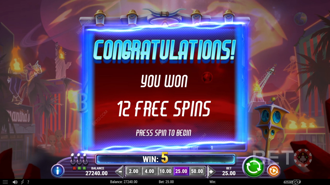Выиграйте 2 500x вашу ставку в видеослоте Invading Vegas Revenge on Mars!